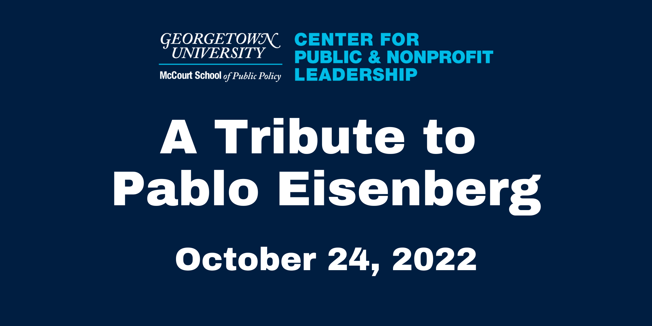 A Tribute to Pablo Eisenberg